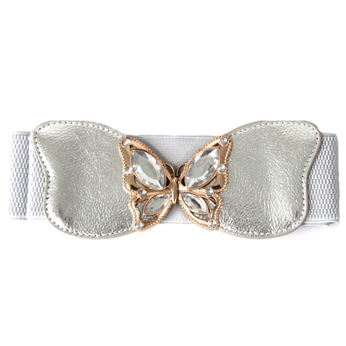 Butterfly Buckle Belt - Silver