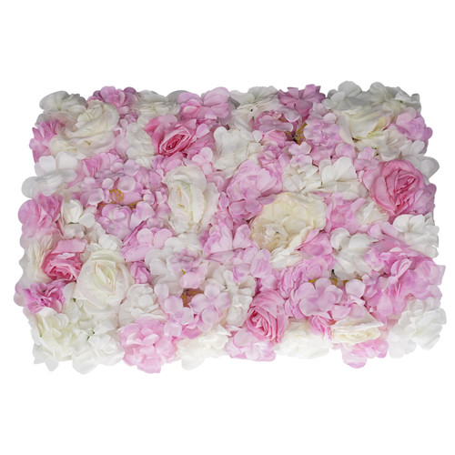 Hydrangea Artificial Flower Wall Panel 60cm x 40cm - Hot Pink & Ivory