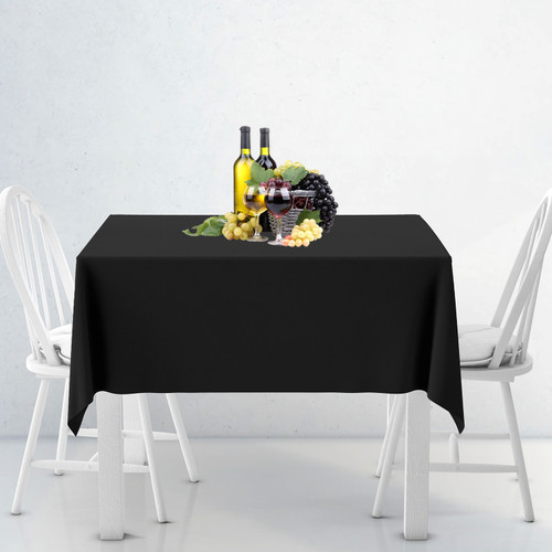 Square Polyester Tablecloth - Black - 130gsm