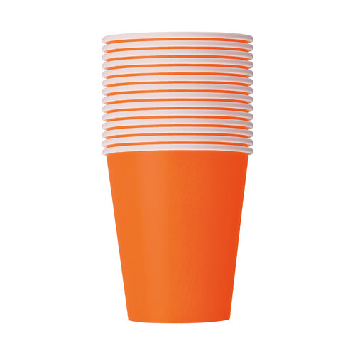 Pumpkin Orange 9oz Paper Cups (Pack of 14)