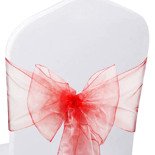 22cm x 280cm Organza Chair Sash - Coral Pink (Pack of 10)