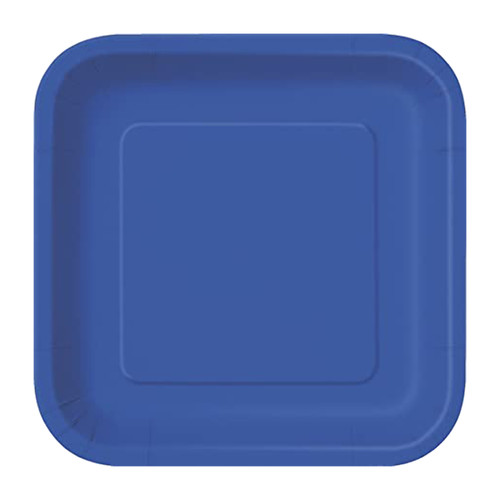 Royal Blue - Square 7" Dessert Plates (Pack of 16)