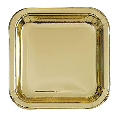 Gold Foil - Square Plates (Pack of 8)