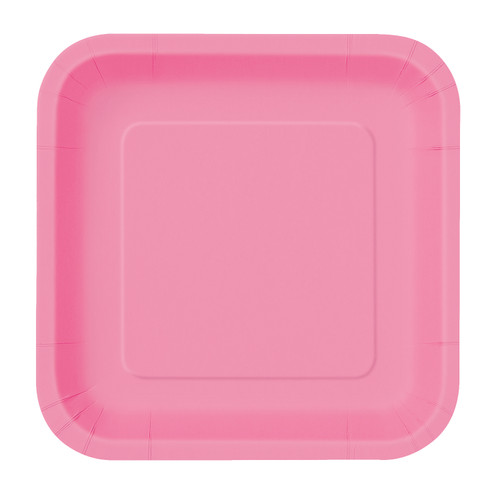 Hot Pink - Square 9" Dinner Plates (Pack of 14)