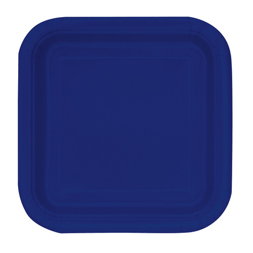 True Navy Blue - Square 9" Dinner Plates (Pack of 14)