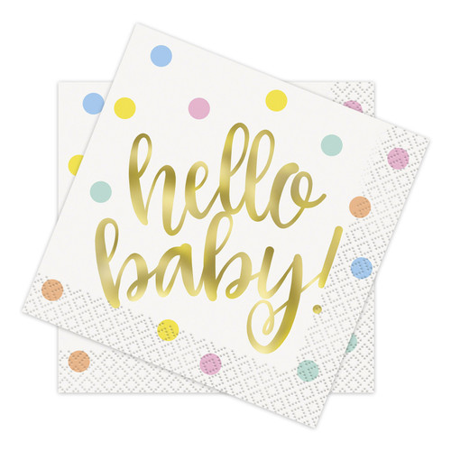 Hello Baby Party Tableware Napkins (Pack of 16)