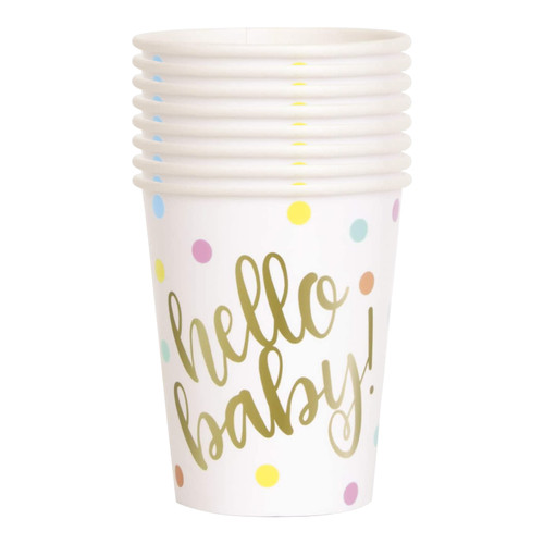 Hello Baby Party Tableware 9oz Cups (Pack of 8)