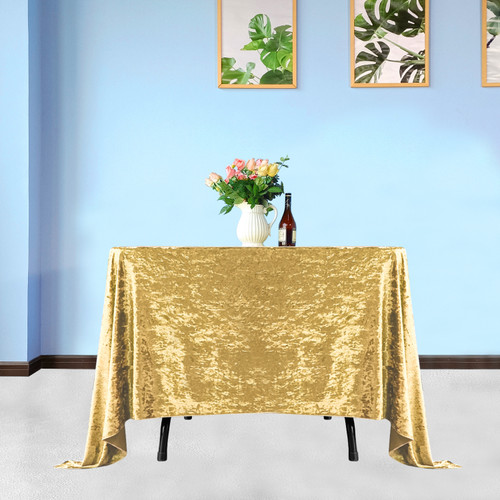 Square Crushed Velvet Tablecloth - Gold