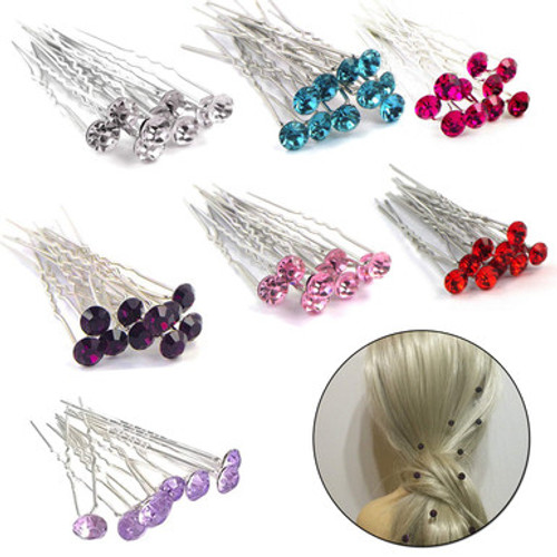 Crystal Hair Pins - 10pcs