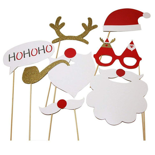 Merry Christmas Selfie Photo Booth Props - 8pcs