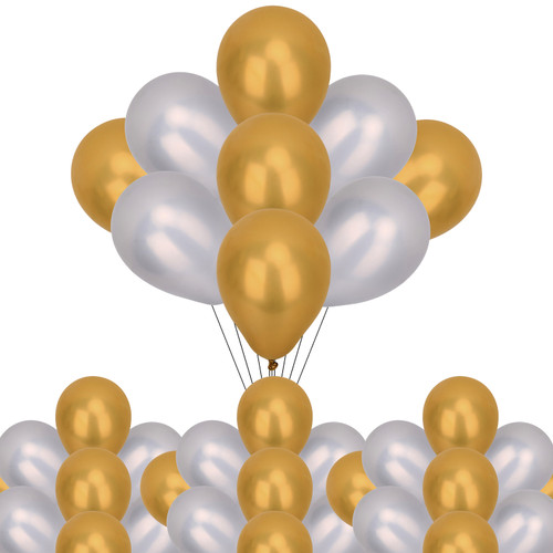 Metallic Shiny Balloons - Silver & Gold