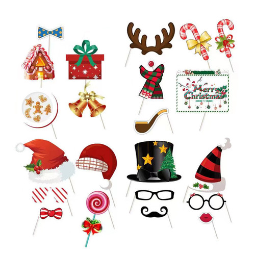 Merry Christmas Photo Booth Props - 22pcs