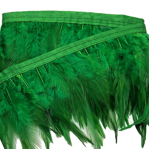 Rooster Feather Fringe for Costume - Green