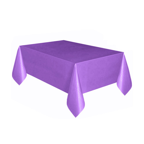 Rectangular Plastic Disposable Tablecloth - Purple