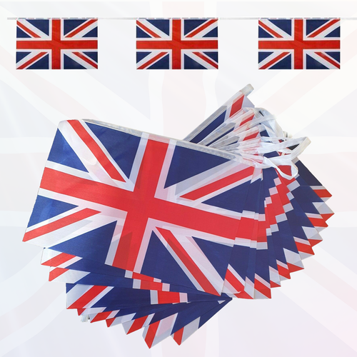 Union Jack Polyester Bunting (Rectangles) - 40m