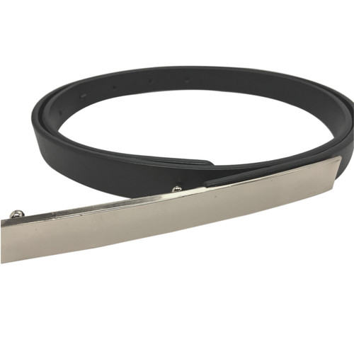 OBI Band Belt - Black with Silver Buckle