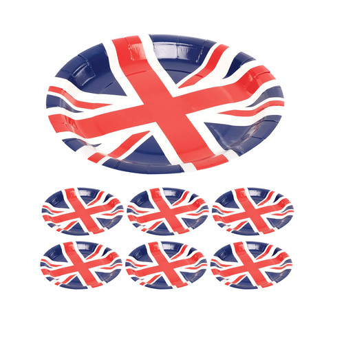 Union Jack Paper Plates - 8pcs