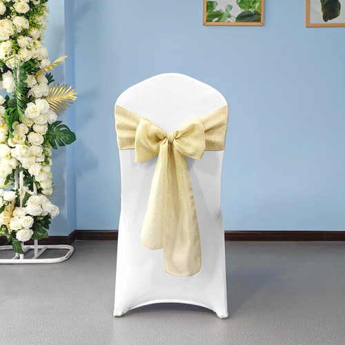 Hessian Sashes - Champagne - Pack of 10