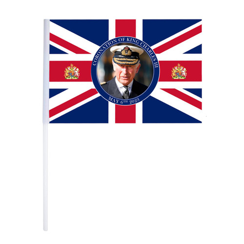 Union Jack King Charles Hand Waving Flag