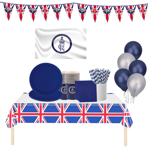 Party Supplies Set for King Charles Coronation - 233pcs