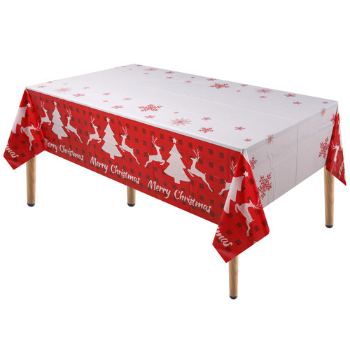 Reindeer & Tree Printed Xmas Tablecloth