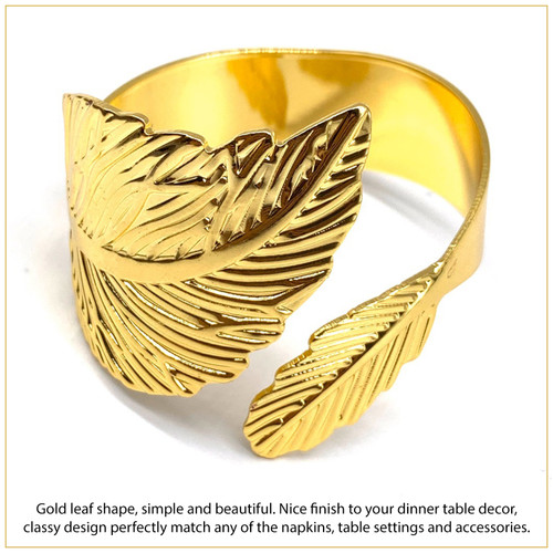 Gold Leaf Napkin Rings – Festive Table Décor