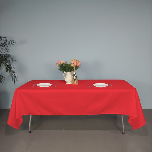 180GSM Rectangle Polyester Tablecloth - Red x 10
