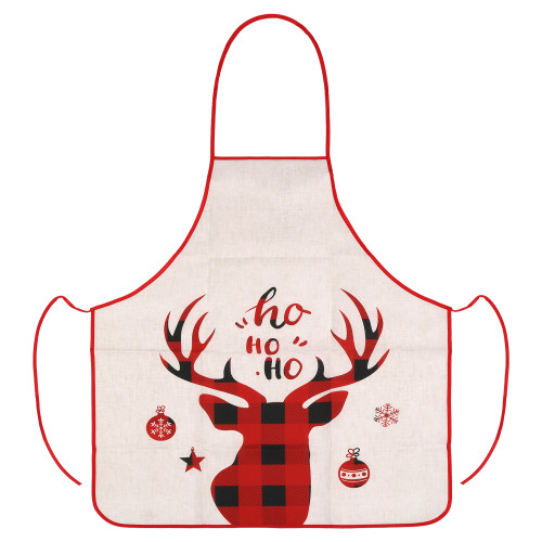 Unisex Christmas Apron – With Reindeer Design and Ho Ho Ho text.