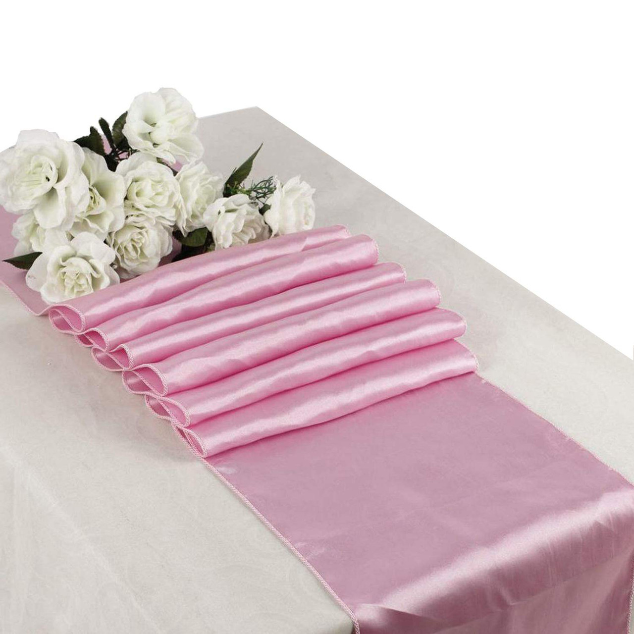 Pink Satin Table Runner