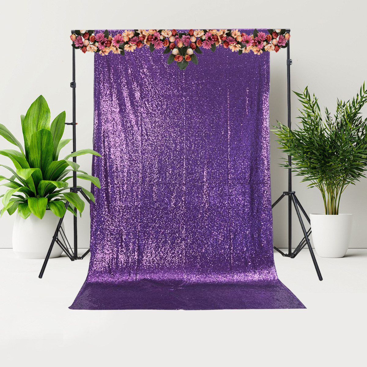Sequin Backdrop - 4ft x 7ft  - Purple