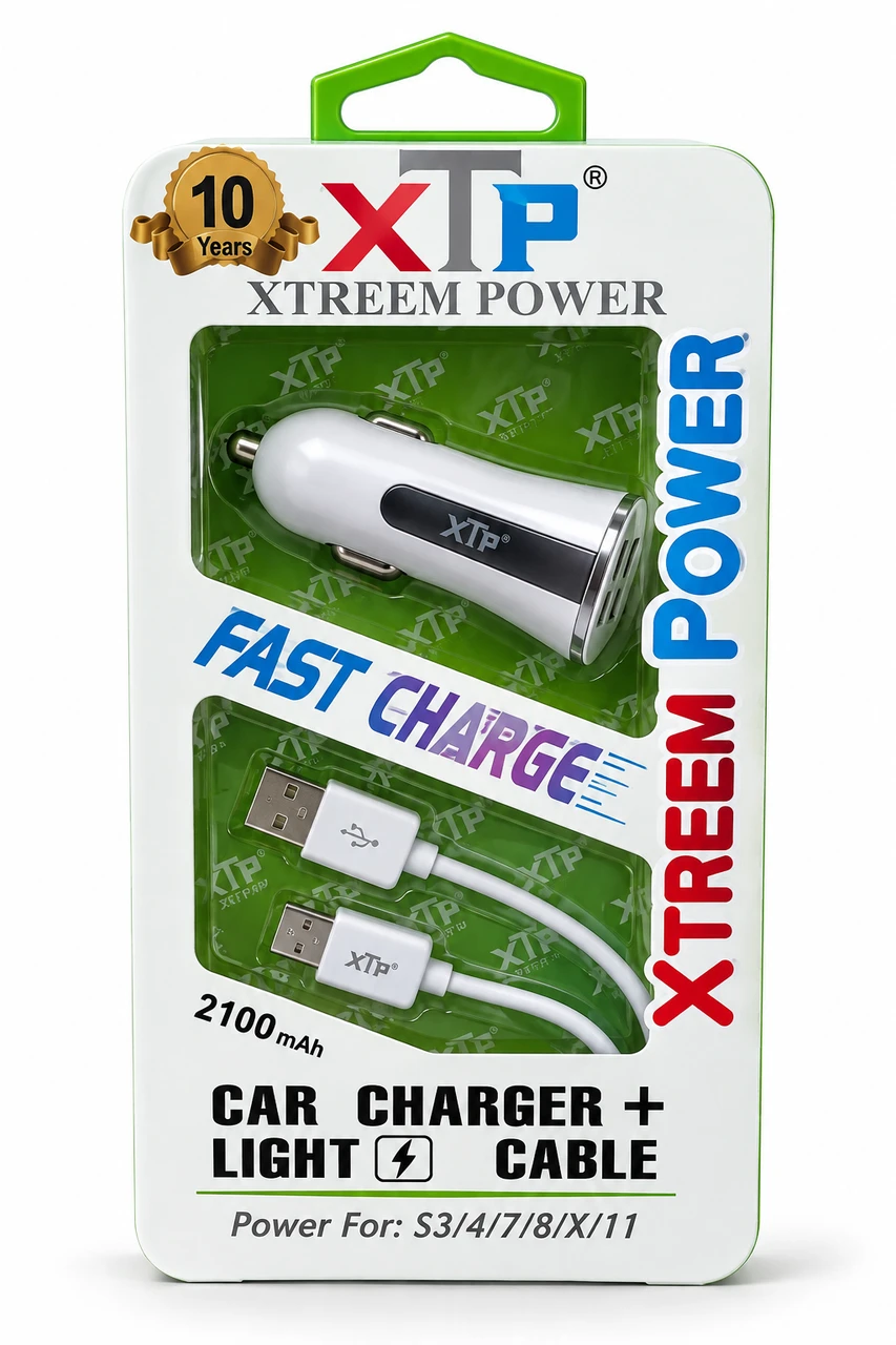 XTP Mobile Phone Charger Set I-Phone Charger and Car Charger Adapter