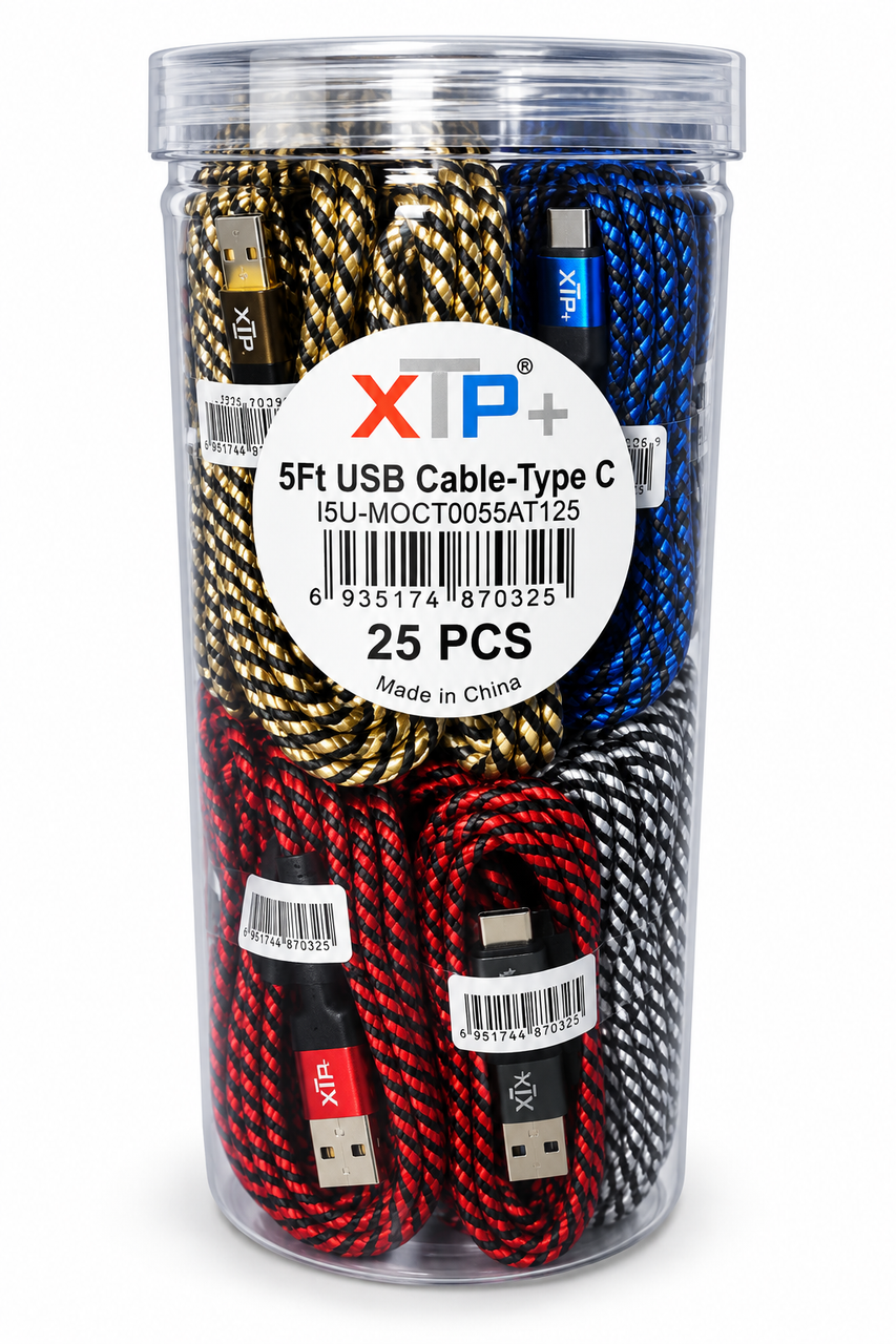 XTP Micro USB C  5ft. Charging Cables in Jar