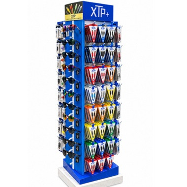 XTP Floor Display with Cell Phone Accessories and sunglasses holder on side