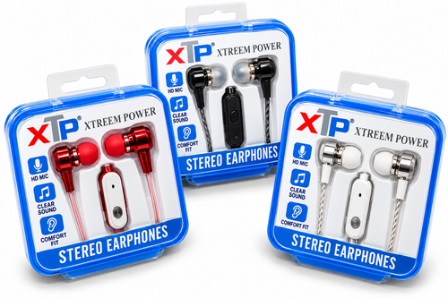 XTP Earphones Assorted Colors Retail Package