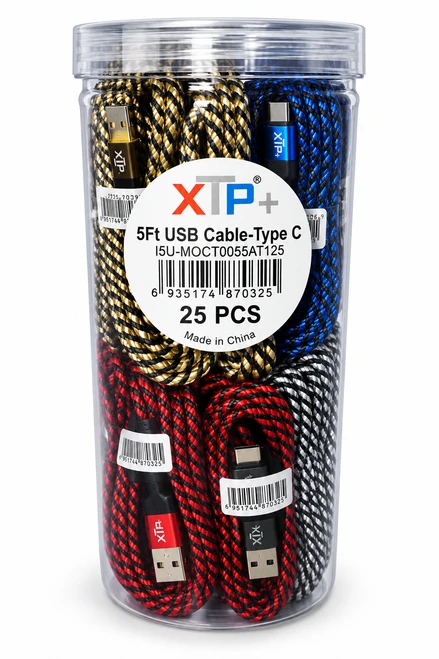 XTP Micro USB C  5ft. Charging Cables in Jar