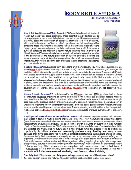 BODY BIOTICS SBO Probiotics Consortia™ / 90 Veggie Capsules / 500 mg-PC-1