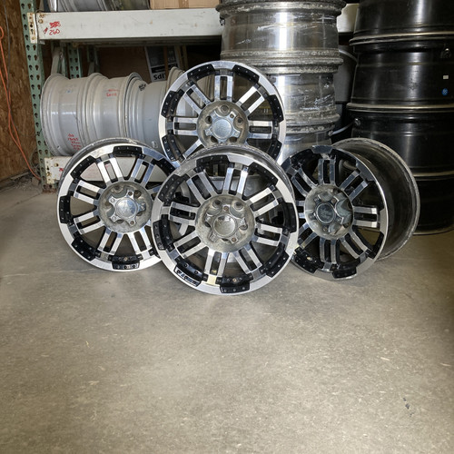 Vision Warrior 16'' Machined with Black Wheels 16x8 5x4.5, 0 Offset Set of Four