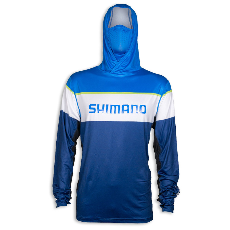 Shimano Hooded Tech Tee Shirt Tri Colour