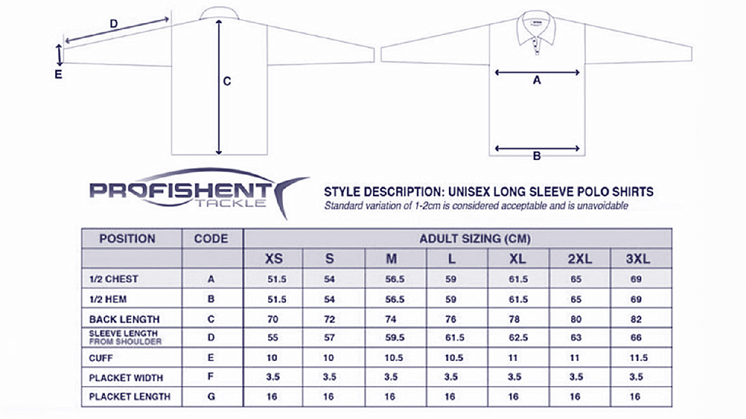 Cod shirt size guide