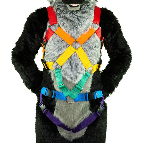 Full X-Chest Harness with Leg-Straps [Rainbow]