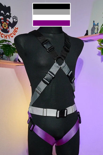 Full X-Harness with Leg-Straps [Asexual Flag]