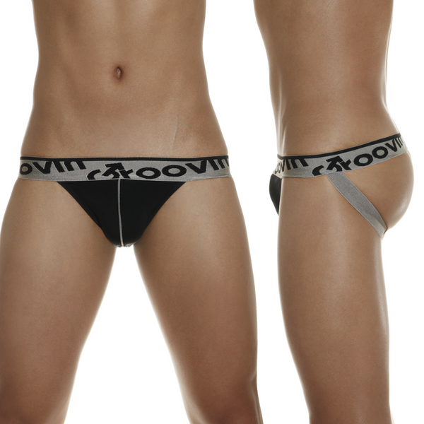 Groovin - Signature Waistband Sports Jock Black