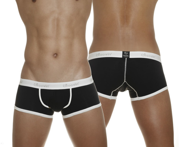 Cotton Cup Boxer Black w/ White Waistband