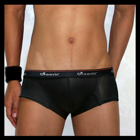 Groovin - Black/Black Cup Boxer Brief Underwear