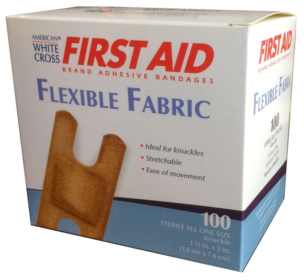 Adhesive Bandage, Fabric Strips, 1 x 3, 100/bx