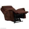 Pride VivaLift Evolution Collection power lift recliner shown reclined in mocha with extended footrest
