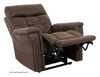 Pride VivaLift Radiance Collection power lift recliner in Walnut fabric shown reclined with the footrest extended