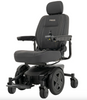 Pride Mobility Jazzy EVO 613 power wheelchair with black seat, joystick control, and Black body panels