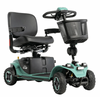 Pride Mobility Baja Bandit 4-wheel mobility scooter with front basket and Sage body panels