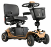 Pride Mobility Baja Bandit 4-wheel mobility scooter with front basket and Tan body panels